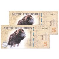 اسکناس 5 پولار دلار 2012 - جفت - UNC66 - شمالگان (قطب شمال)