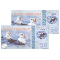 اسکناس 50 پولار دلار 2017 - جفت - UNC66 - شمالگان (قطب شمال)