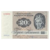 اسکناس 20 کرون 1980 مارگرته دوم - EH₁, KB - تک - UNC64 - دانمارک