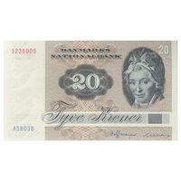 اسکناس 20 کرون 1980 مارگرته دوم - EH₁, KB - تک - UNC66 - دانمارک