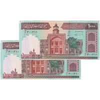 اسکناس 1000 ریال (نمازی - نوربخش) شماره بزرگ - جفت - UNC64 - جمهوری اسلامی