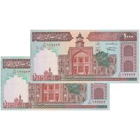 اسکناس 1000 ریال (نمازی - نوربخش) فیلیگران فهمیده با خط یقه - جفت - UNC62 - جمهوری اسلامی