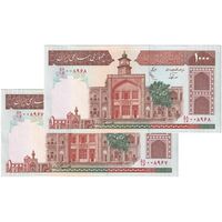 اسکناس 1000 ریال (نوربخش - عادلی) امضاء کوچک - شماره بزرگ - جفت - UNC63 - جمهوری اسلامی