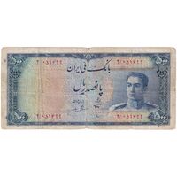 اسکناس 500 ریال سری سوم - تک - F12 - محمد رضا شاه