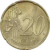 سکه 20 یورو سنت 2002D جمهوری فدرال - MS62 - آلمان