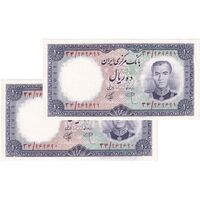 اسکناس 10 ریال 1340 - جفت - UNC61 - محمد رضا شاه