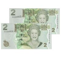 اسکناس 2 دلار بدون تاریخ (2007) جمهوری - SN - جفت - UNC63 - فیجی