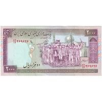 اسکناس 2000 ریال (محمدخان - عادلی) - تک - AU53 - جمهوری اسلامی