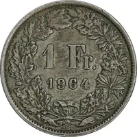 سکه 1 فرانک 1964 دولت فدرال - EF45 - سوئیس