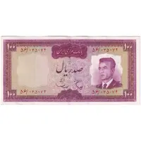 اسکناس 100 ریال (هویدا - سمیعی) - تک - AU50 - محمد رضا شاه