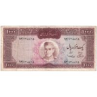 اسکناس 1000 ریال (آموزگار - سمیعی) نوشته قرمز - تک - VF35 - محمد رضا شاه