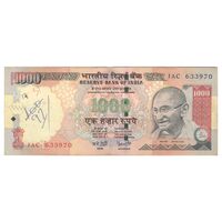 اسکناس 1000 روپیه 2006 جمهوری - بدون نماد روپیه در پشت - تک - AU50 - هند