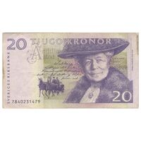 اسکناس 20 کرون 2007 کارل گوستاف شانزدهم - سایز کوچک - تک - VF30 - سوئد