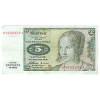 اسکناس 5 مارک 1960 جمهوری فدرال - تک - EF40 - آلمان