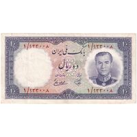 اسکناس 10 ریال 1337 - پرفیکس 1 - تک - EF45 - محمد رضا شاه