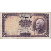 اسکناس 10 ریال پشت فارسی - بدون مهر - تک - VF35 - رضا شاه