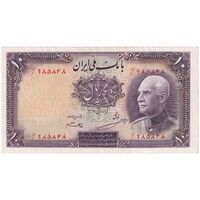 اسکناس 10 ریال پشت فارسی - بدون مهر - تک - AU53 - رضا شاه