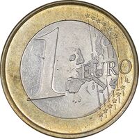 سکه 1 یورو 2002F جمهوری فدرال - AU58 - آلمان