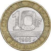 سکه 10 فرانک 1988 جمهوری کنونی - EF45 - فرانسه