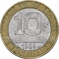 سکه 10 فرانک 1989 جمهوری کنونی - EF45 - فرانسه