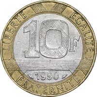 سکه 10 فرانک 1990 جمهوری کنونی - EF45 - فرانسه