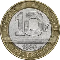 سکه 10 فرانک 1990 جمهوری کنونی - EF45 - فرانسه
