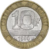 سکه 10 فرانک 1990 جمهوری کنونی - EF45 - فرانسه