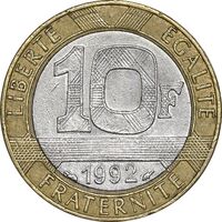 سکه 10 فرانک 1992 جمهوری کنونی - EF45 - فرانسه