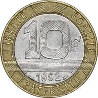 سکه 10 فرانک 1992 جمهوری کنونی - EF45 - فرانسه
