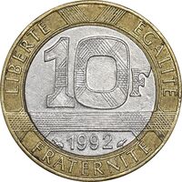 سکه 10 فرانک 1992 جمهوری کنونی - EF45 - فرانسه