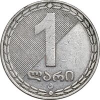 سکه 1 لاری 2006 جمهوری - نوشته های روی لبه ظریف - EF45 - گرجستان