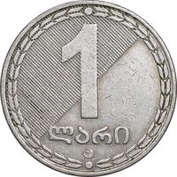 سکه 1 لاری 2006 جمهوری - نوشته های روی لبه ضخیم - EF45 - گرجستان