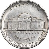 سکه 5 سنت 1991P جفرسون - AU58 - آمریکا