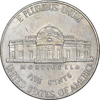 سکه 5 سنت 2014D جفرسون - AU55 - آمریکا