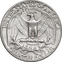 سکه کوارتر دلار 1967 واشنگتن - AU50 - آمریکا