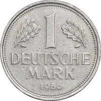 سکه 1 مارک 1986D جمهوری فدرال - EF45 - آلمان