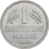 سکه 1 مارک 1989J جمهوری فدرال - EF45 - آلمان
