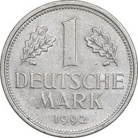 سکه 1 مارک 1992D جمهوری فدرال - AU58 - آلمان