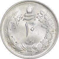 سکه 10 ریال 1323 - MS62 - محمد رضا شاه