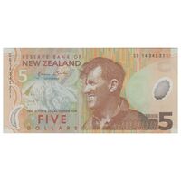 اسکناس 5 دلار 2014 الیزابت دوم - تک - AU50 - نیوزیلند