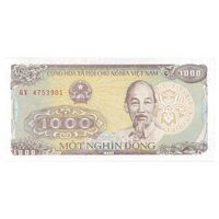 اسکناس 1000 دانگ 1988 جمهوری سوسیالیستی - شماره سریال بزرگ - تک - UNC65 - ویتنام