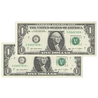 اسکناس 1 دلار 2021 جمهوری فدرال - G (شیکاگو) - جفت - UNC64 - آمریکا