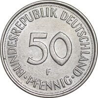 سکه 50 فینیگ 1982F جمهوری فدرال - AU55 - آلمان