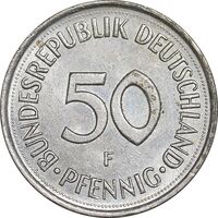 سکه 50 فینیگ 1992F جمهوری فدرال - AU55 - آلمان