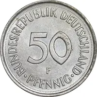 سکه 50 فینیگ 1992F جمهوری فدرال - AU55 - آلمان