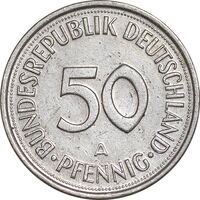 سکه 50 فینیگ 1992A جمهوری فدرال - EF45 - آلمان