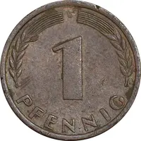 سکه 1 فینیگ 1970G جمهوری فدرال - EF45 - آلمان