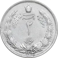 سکه 2 ریال 1313 - 3 تاریخ ضخیم - AU58 - رضا شاه