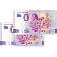 اسکناس 0 یورو 2025 - دیگو مارادونا - جفت - UNC64 - ایتالیا