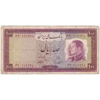 اسکناس 100 ریال 1333 - تک - VF20 - محمد رضا شاه